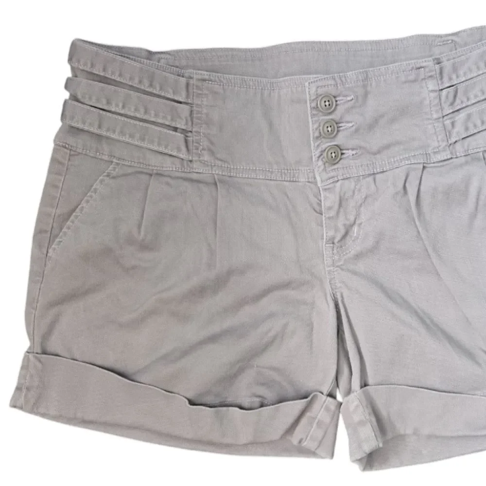 Y2k Juniors Nori Gray Canvas Shorts - 7